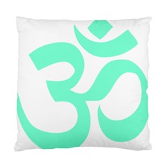 Hindu Om Symbol (cyan Blue) Standard Cushion Case (two Sides) by abbeyz71