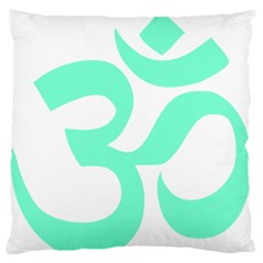 Hindu Om Symbol (cyan Blue) Standard Flano Cushion Case (one Side) by abbeyz71