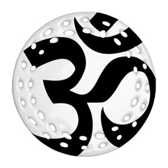 Hindu Om Symbol  Round Filigree Ornament (two Sides) by abbeyz71