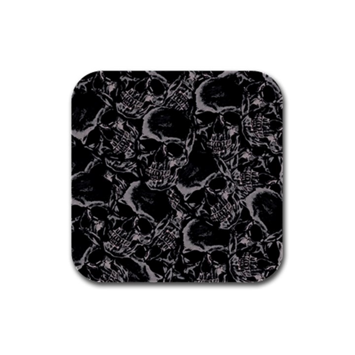 Skulls pattern Rubber Square Coaster (4 pack) 