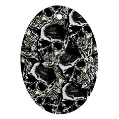 Skulls Pattern Ornament (oval) by ValentinaDesign