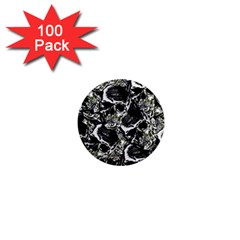 Skulls Pattern 1  Mini Magnets (100 Pack)  by ValentinaDesign