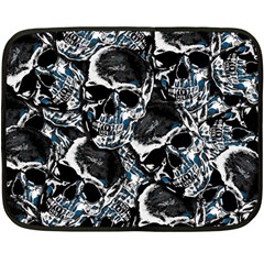 Skulls Pattern Fleece Blanket (mini) by ValentinaDesign