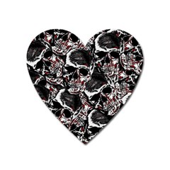 Skulls Pattern Heart Magnet by ValentinaDesign