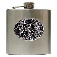 Skulls Pattern Hip Flask (6 Oz) by ValentinaDesign