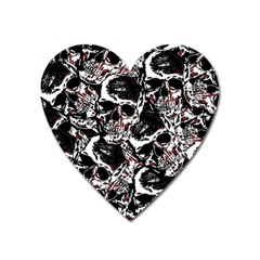 Skull Pattern Heart Magnet by ValentinaDesign