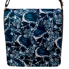 Skull Pattern Flap Messenger Bag (s) by ValentinaDesign
