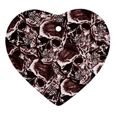 Skull Pattern Heart Ornament (two Sides) by ValentinaDesign
