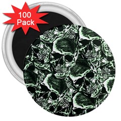 Skull Pattern 3  Magnets (100 Pack) by ValentinaDesign