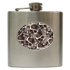 Skull Pattern Hip Flask (6 Oz) by ValentinaDesign