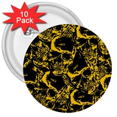 Skull pattern 3  Buttons (10 pack) 