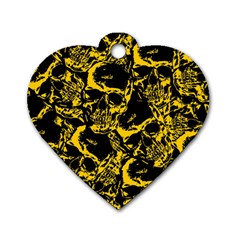 Skull pattern Dog Tag Heart (One Side)