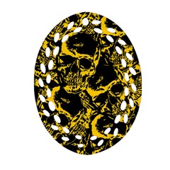 Skull pattern Oval Filigree Ornament (Two Sides)