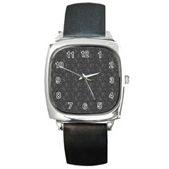 Floral pattern Square Metal Watch