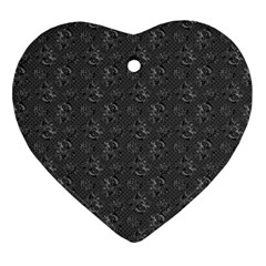 Floral pattern Heart Ornament (Two Sides)