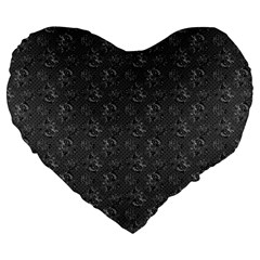 Floral pattern Large 19  Premium Flano Heart Shape Cushions