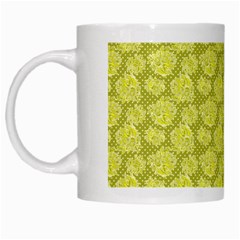 Floral Pattern White Mugs