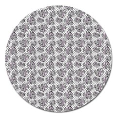 Floral Pattern Magnet 5  (round)