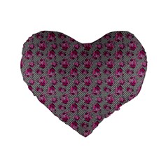 Floral Pattern Standard 16  Premium Flano Heart Shape Cushions by ValentinaDesign