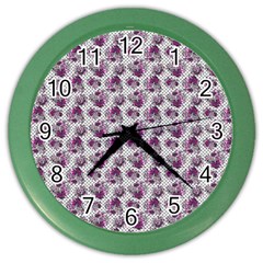 Floral Pattern Color Wall Clocks