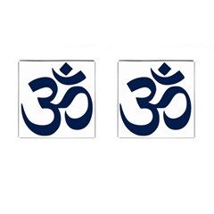 Hindu Om Symbol (dark Blue) Cufflinks (square) by abbeyz71