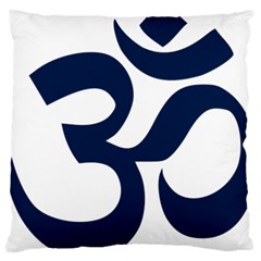 Hindu Om Symbol (dark Blue) Large Cushion Case (two Sides) by abbeyz71