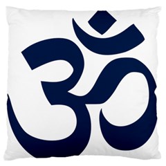 Hindu Om Symbol (dark Blue) Standard Flano Cushion Case (one Side) by abbeyz71