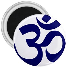 Om Symbol (midnight Blue) 3  Magnets by abbeyz71