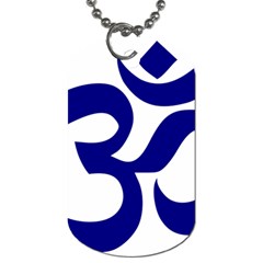 Om Symbol (navy Blue) Dog Tag (one Side) by abbeyz71