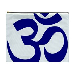 Om Symbol (navy Blue) Cosmetic Bag (xl)