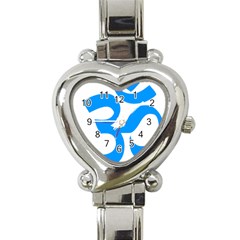 Hindu Om Symbol (ocean Blue) Heart Italian Charm Watch by abbeyz71