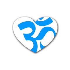 Hindu Om Symbol (ocean Blue) Heart Coaster (4 Pack)  by abbeyz71