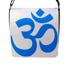 Hindu Om Symbol (ocean Blue) Flap Messenger Bag (l)  by abbeyz71