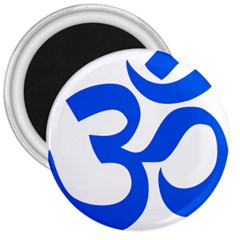 Hindu Om Symbol (blue) 3  Magnets by abbeyz71