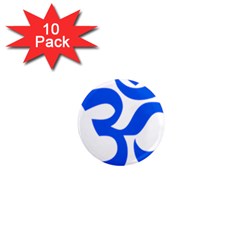 Hindu Om Symbol (blue) 1  Mini Magnet (10 Pack)  by abbeyz71