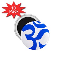 Hindu Om Symbol (blue) 1 75  Magnets (10 Pack)  by abbeyz71