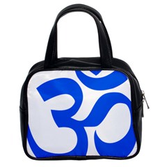 Hindu Om Symbol (blue) Classic Handbags (2 Sides) by abbeyz71