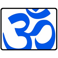 Hindu Om Symbol (blue) Fleece Blanket (large)  by abbeyz71