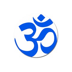 Hindu Om Symbol (blue) Magnet 3  (round) by abbeyz71