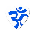 Hindu Om Symbol (Blue) Heart Magnet Front