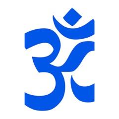 Hindu Om Symbol (blue) Shower Curtain 48  X 72  (small)  by abbeyz71