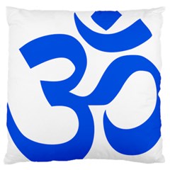 Hindu Om Symbol (blue) Large Cushion Case (two Sides) by abbeyz71