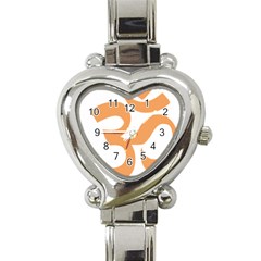 Hindu Om Symbol (sandy Brown) Heart Italian Charm Watch by abbeyz71