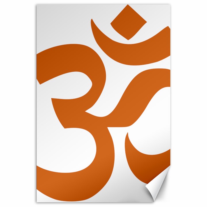 Hindu Om Symbol (Chocolate Brown) Canvas 20  x 30  