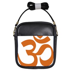 Hindu Om Symbol (chocolate Brown) Girls Sling Bags by abbeyz71