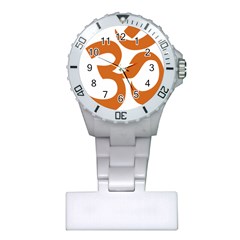 Hindu Om Symbol (chocolate Brown) Plastic Nurses Watch by abbeyz71