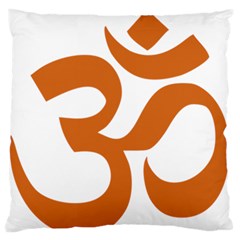 Hindu Om Symbol (chocolate Brown) Large Flano Cushion Case (two Sides) by abbeyz71