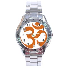 Hindu Om Symbol (chocolate Brown) Stainless Steel Analogue Watch by abbeyz71