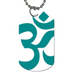 Hindu Om Symbol (dark Cyan) Dog Tag (one Side) by abbeyz71