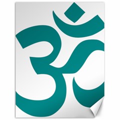 Hindu Om Symbol (dark Cyan) Canvas 12  X 16   by abbeyz71